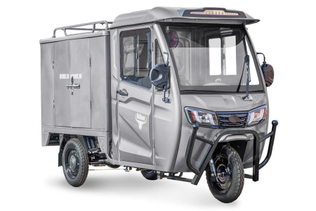 Грузовой электротрицикл Rutrike КАРГО Кабина Дуал серый